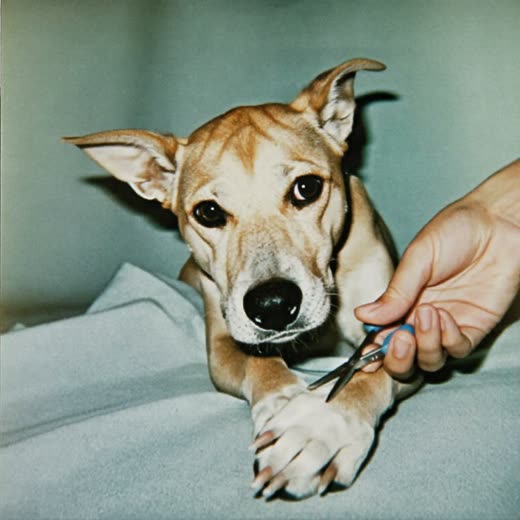 A dog's paw having its nails clipped